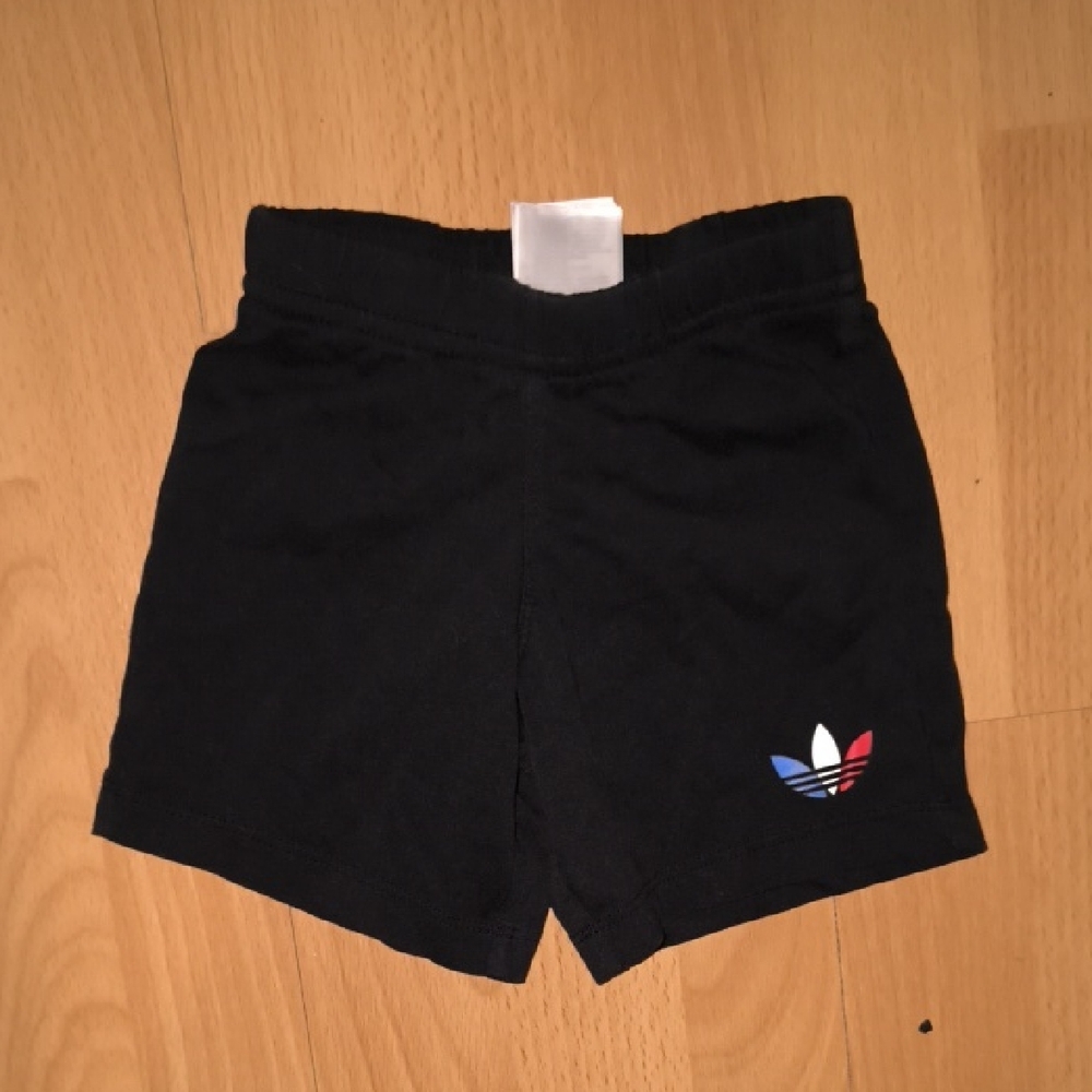 Adidas | Kids Black Shorts with Colorful Logo